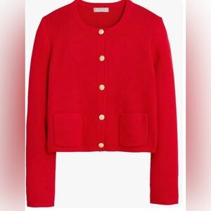 J.Crew - Emilie sweater lady jacket in red, Size Large